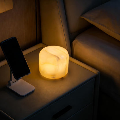 Marble Lamp Night Light Touch Bedside Table Lamp for Bedroom,Type-C Rechargeable Small Desk Bedside Small Lamps,Eye Caring Dimmable LED Ambient lamp (Mid Century Modern)