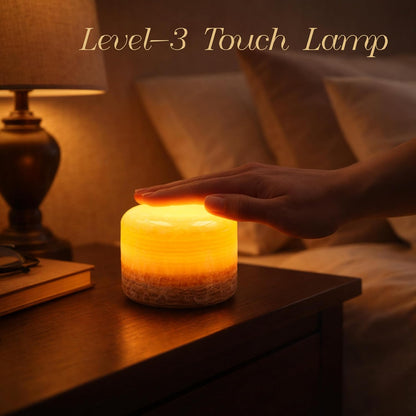 Marble Lamp Night Light Touch Bedside Table Lamp for Bedroom,Type-C Rechargeable Small Desk Bedside Small Lamps,Eye Caring Dimmable LED Ambient lamp (Mid Century Modern)